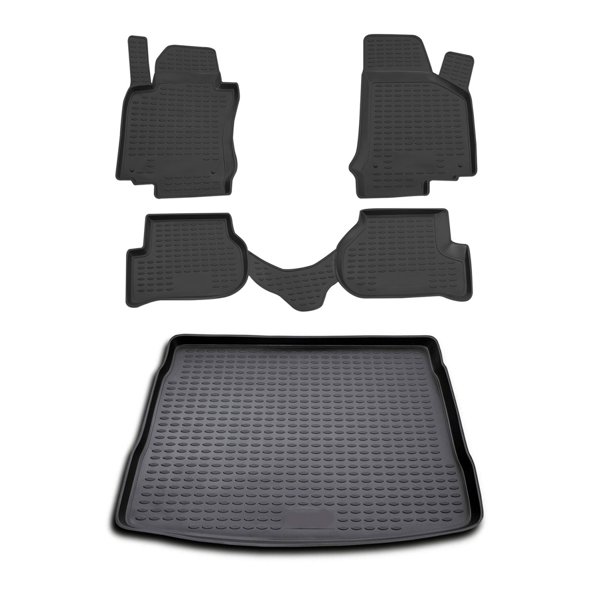 Volkswagen Golf V Floor-Trunk Mats - 3D - Omac - Black - '03-'08